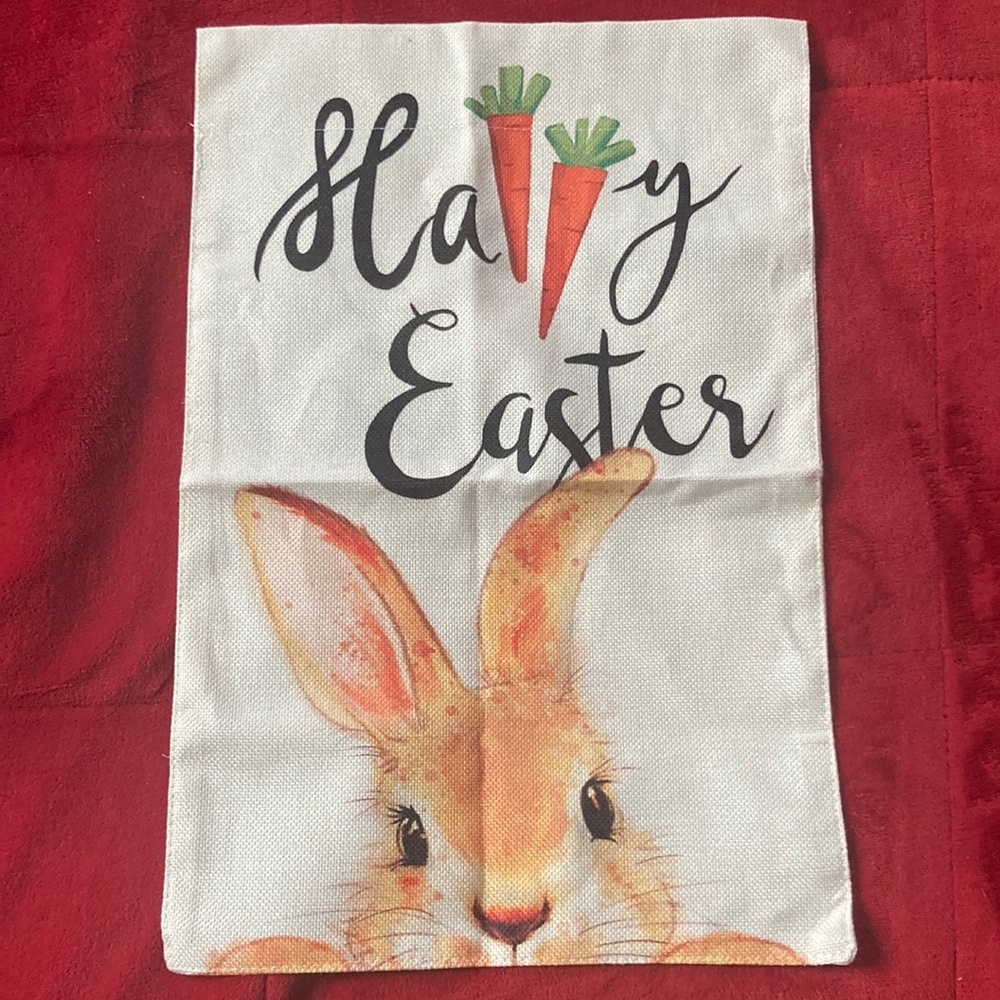 One Happy Easter Bunny Garden Flag 12 x 18 New Without Tag